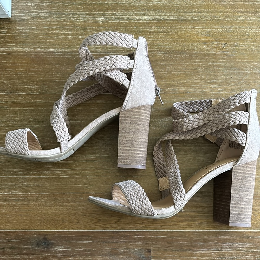 LC Lauren Conrad Braided Tan Heels - Picture 8 of 8
